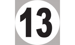 numéro 13 - 20x20cm - Sticker/autocollant