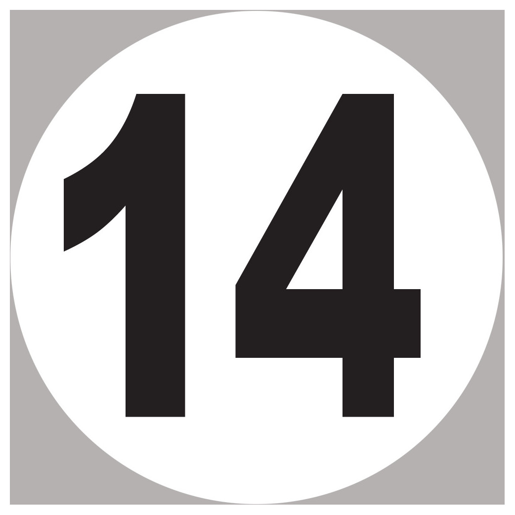 numéro 14 - 10x10cm - Sticker/autocollant