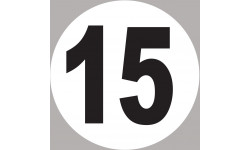 numéro 15 - 5x5cm - Sticker/autocollant