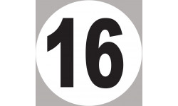 numéro 16 - 15x15cm - Sticker/autocollant