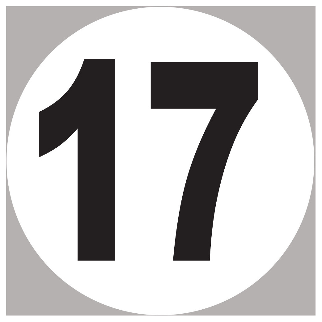 numéro 17 - 20x20cm - Sticker/autocollant