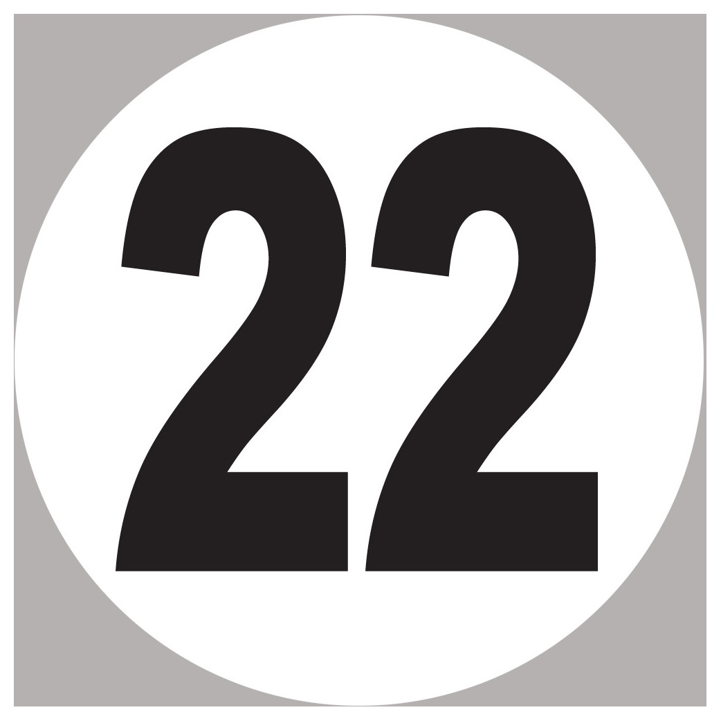 numéro 22 - 5x5cm - Sticker/autocollant