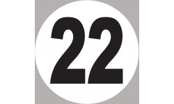 numéro 22 - 20x20cm - Sticker/autocollant