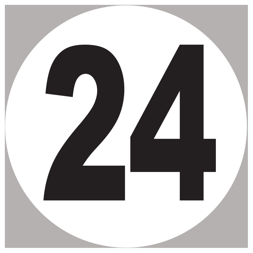 numéro 24 - 5x5cm - Sticker/autocollant