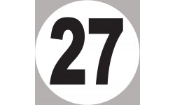 numéro 27 - 20x20cm - Sticker/autocollant