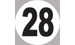 numéro 28 - 5x5cm - Sticker/autocollant