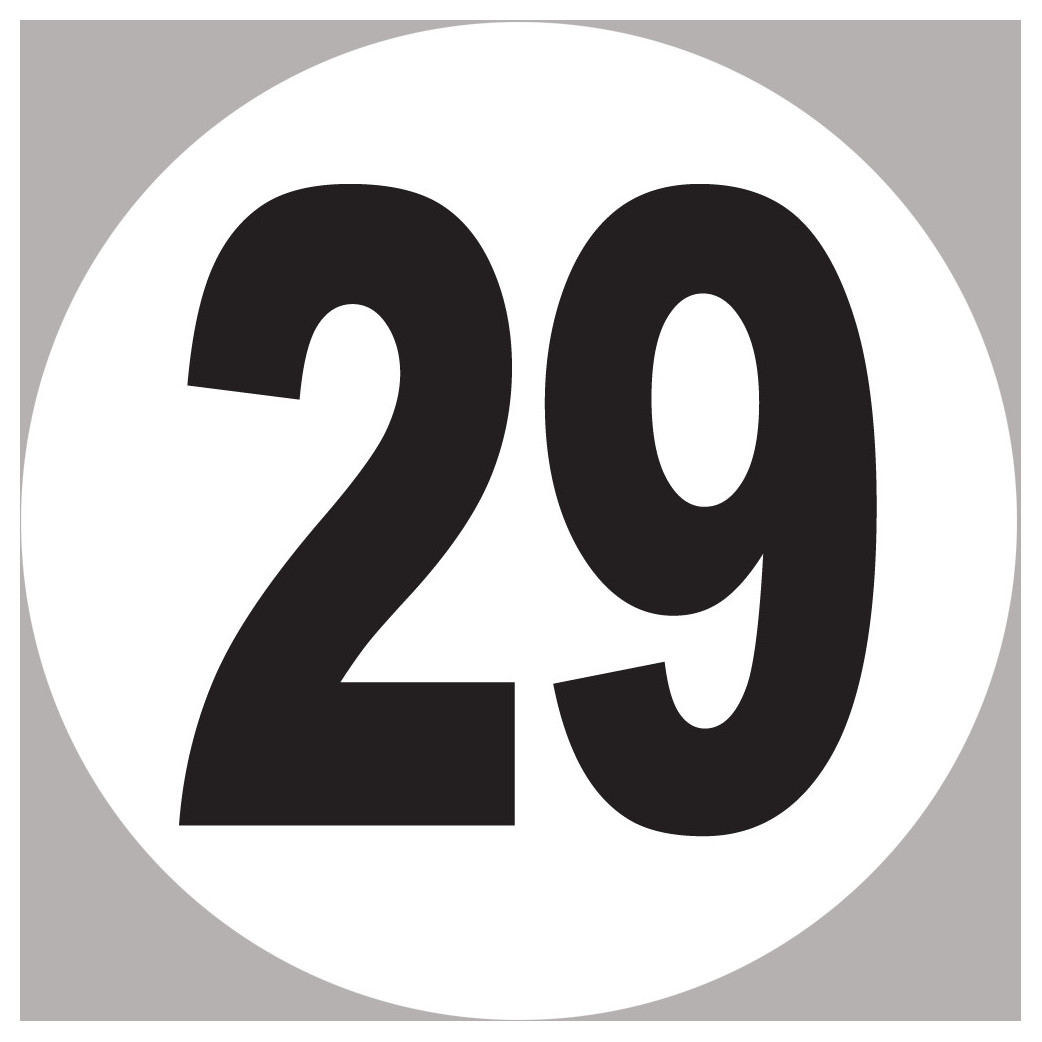 numéro 29 - 10x10cm - Sticker/autocollant