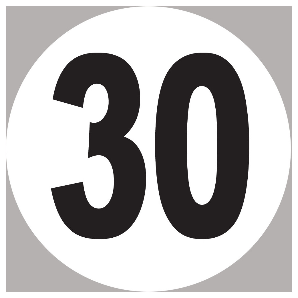 numéro 30 - 10x10cm - Sticker/autocollant