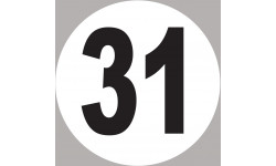 numéro 31 - 5x5cm - Sticker/autocollant