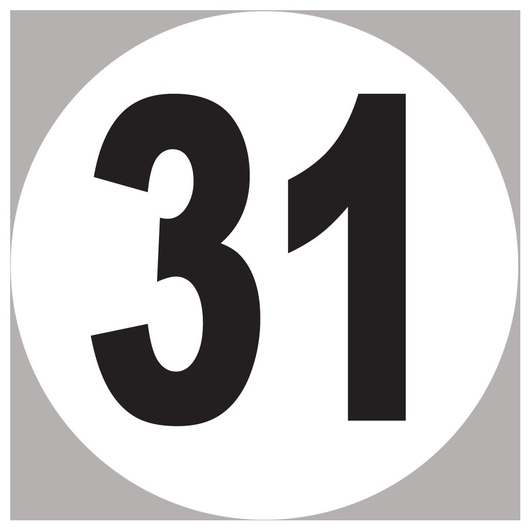 numéro 31 - 10x10cm - Sticker/autocollant