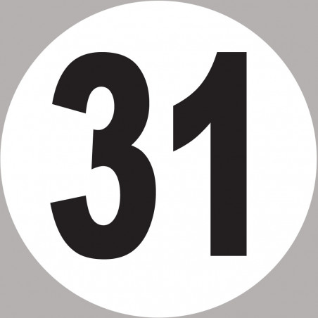 numéro 31 - 15x15cm - Sticker/autocollant numéro 31 - 15x15cm - Sticker/autocollant