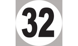 numéro 32 - 5x5cm - Sticker/autocollant