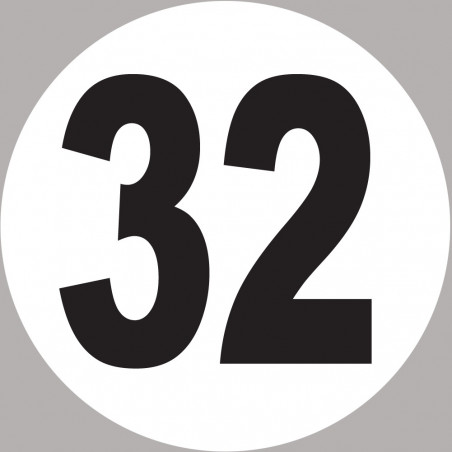numéro 32 - 5x5cm - Sticker/autocollant numéro 32 - 5x5cm - Sticker/autocollant