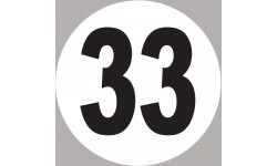 numéro 33 - 5x5cm - Sticker/autocollant
