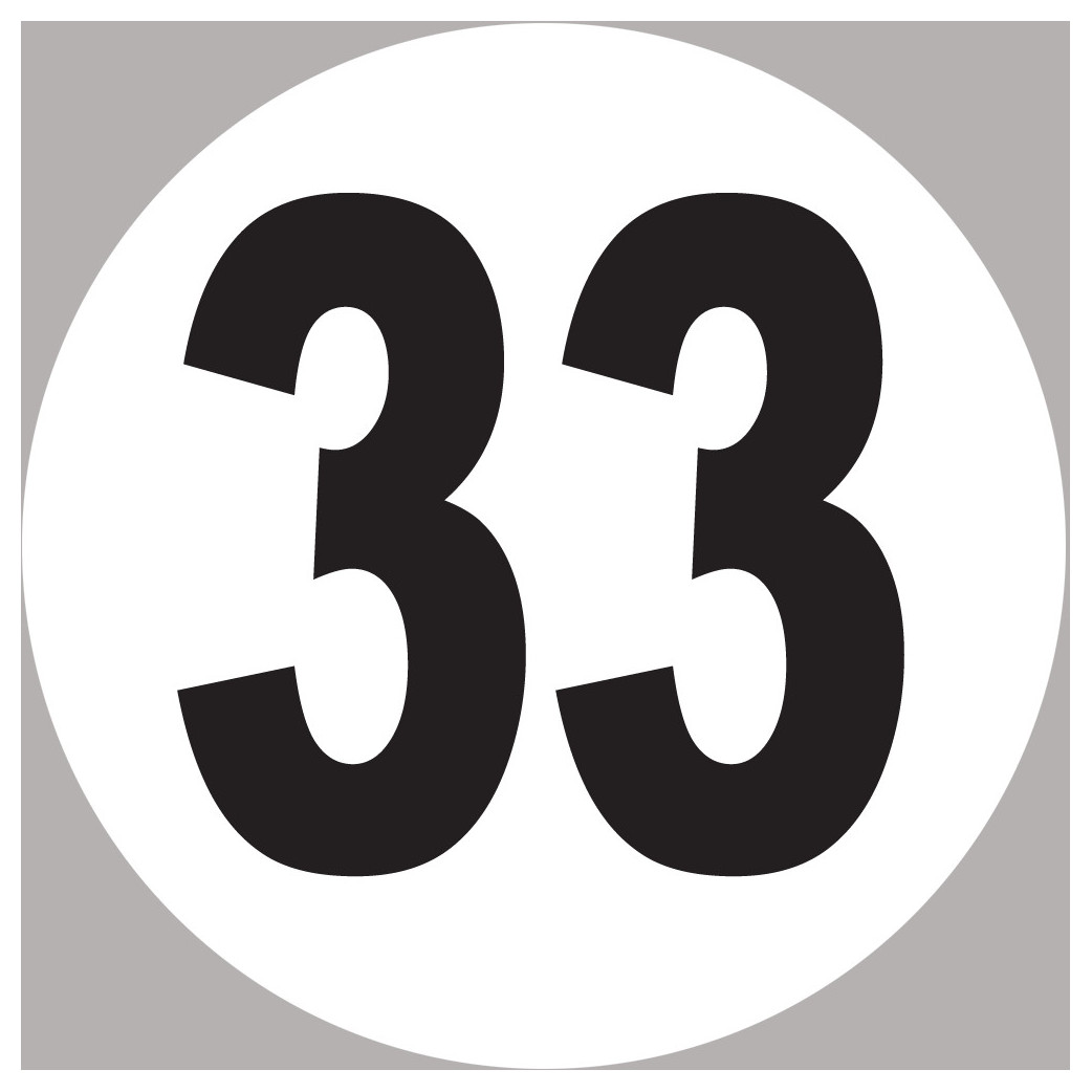 numéro 33 - 10x10m - Sticker/autocollant