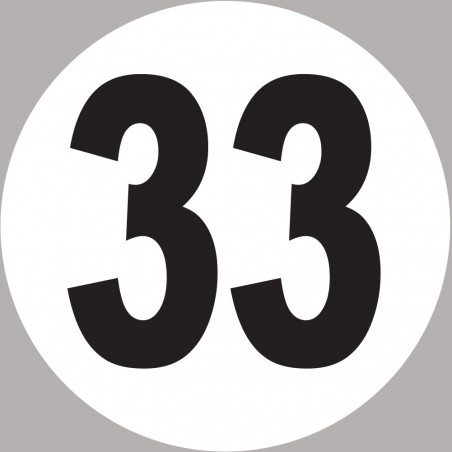 numéro 33 - 15x15m - Sticker/autocollant numéro 33 - 15x15m - Sticker/autocollant