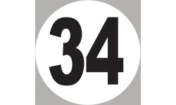 numéro 34 - 5x5cm - Sticker/autocollant