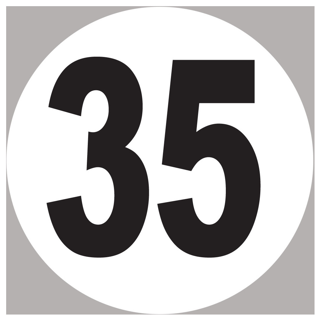 numéro 35 - 5x5cm - Sticker/autocollant