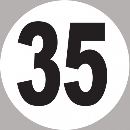 numéro 35 - 20x20cm - Sticker/autocollant numéro 35 - 20x20cm - Sticker/autocollant