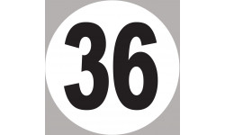 numéro 36 - 5x5cm - Sticker/autocollant