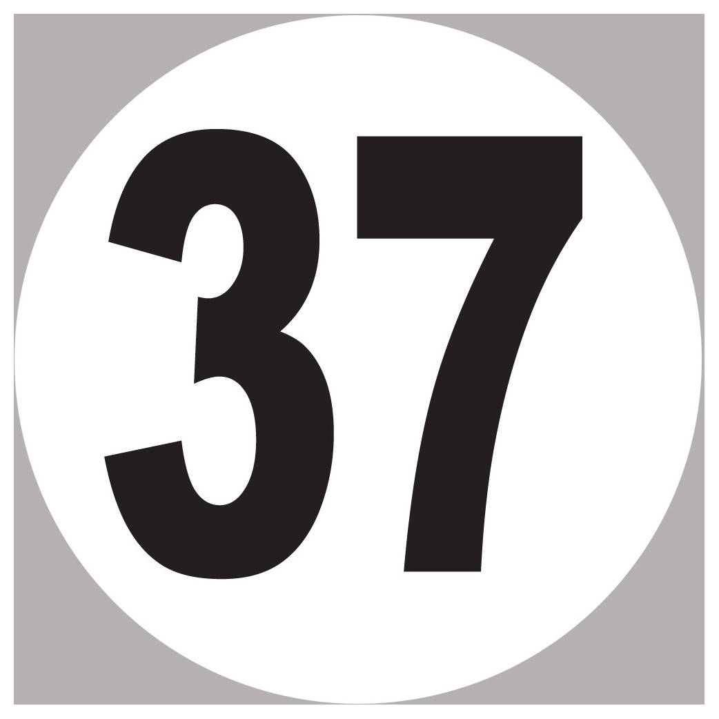 numéro 37 - 10x10cm - Sticker/autocollant