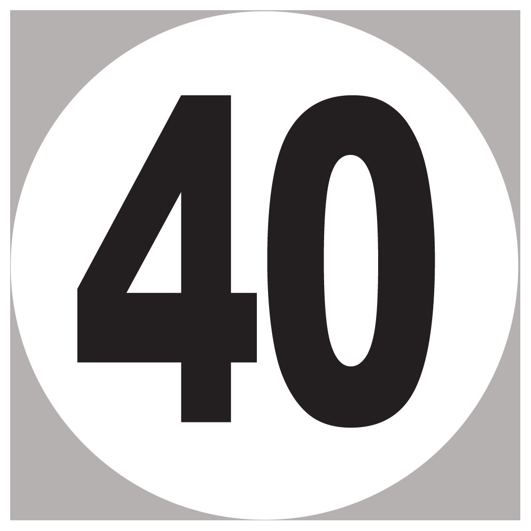 numéro 40 - 20x20cm - Sticker/autocollant