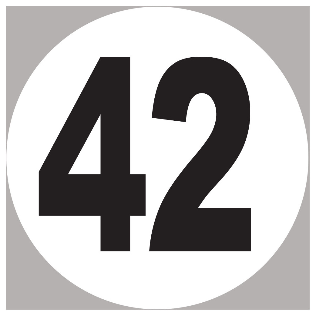 numéro 42 - 5x5cm - Sticker/autocollant