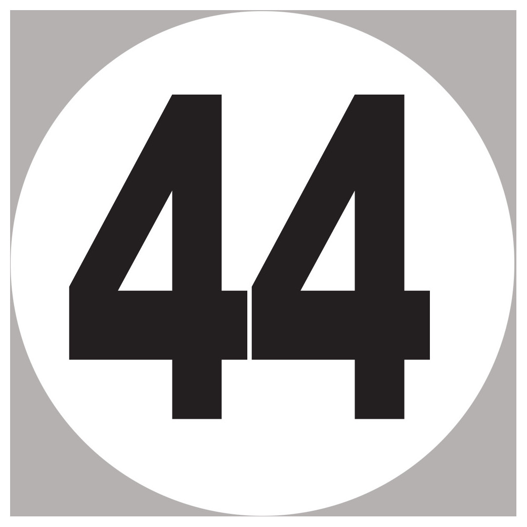 numéro 44 - 15x15cm - Sticker/autocollant