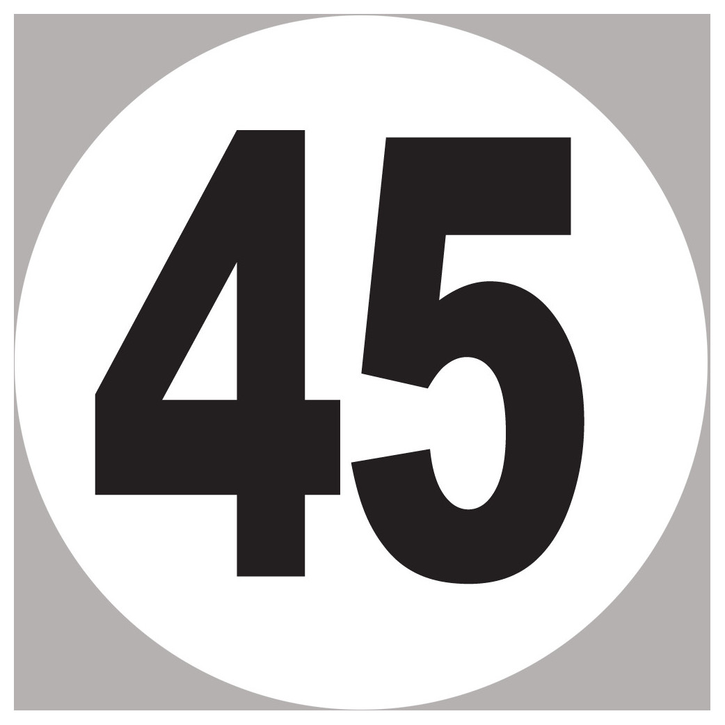 numéro 45 - 15x15cm - Sticker/autocollant