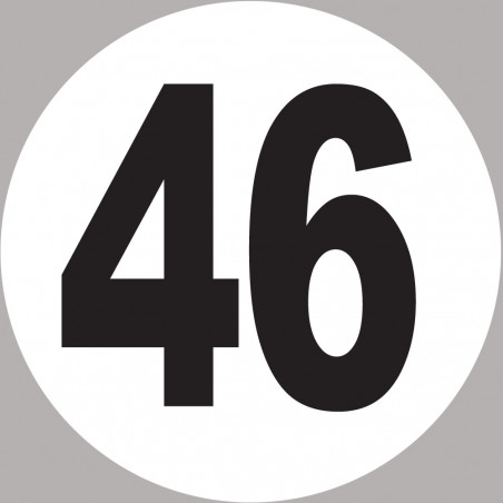 numéro 46 - 5x5cm - Sticker/autocollant numéro 46 - 5x5cm - Sticker/autocollant