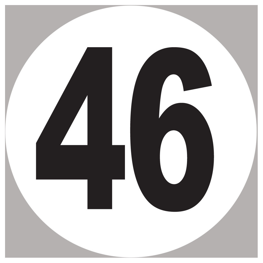 numéro 46 - 20x20cm - Sticker/autocollant