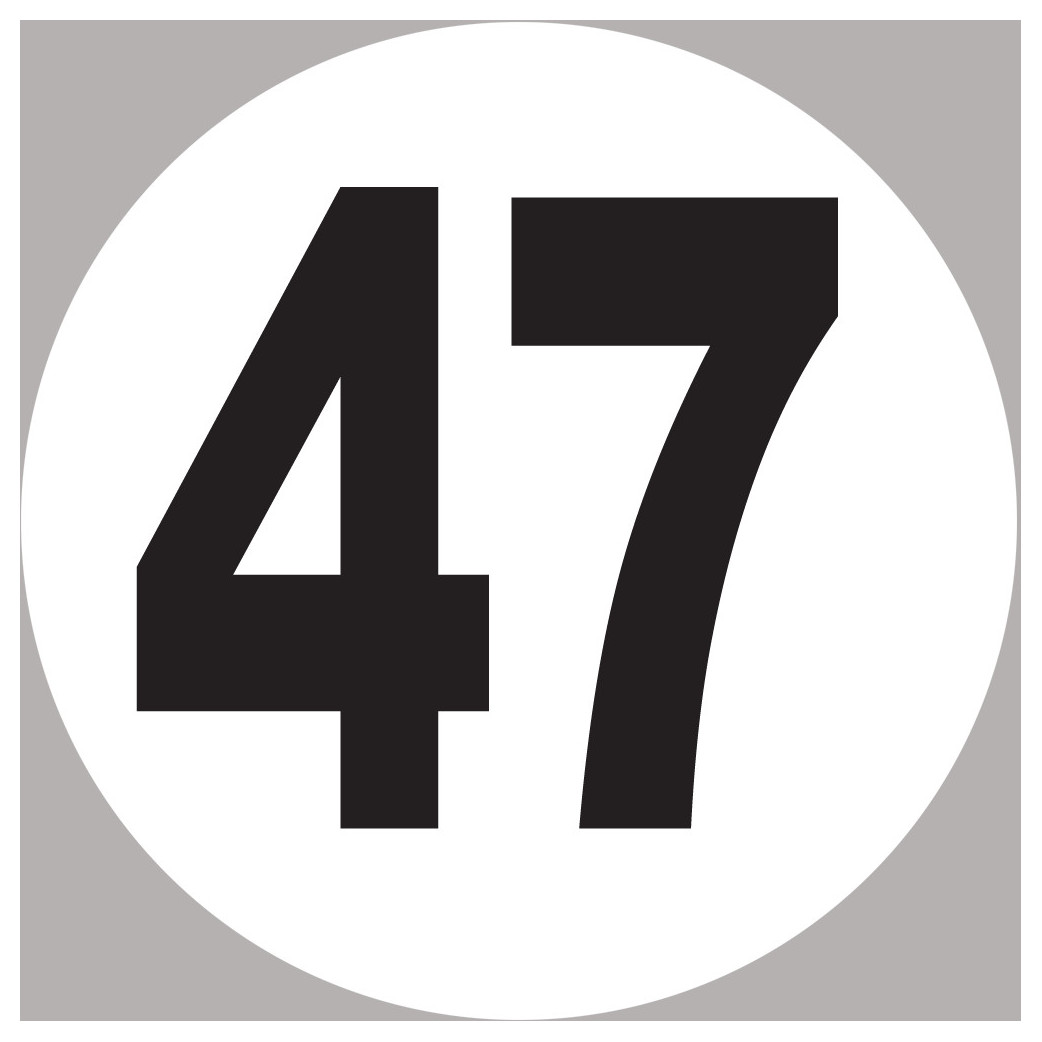 numéro 47 - 20x20cm - Sticker/autocollant