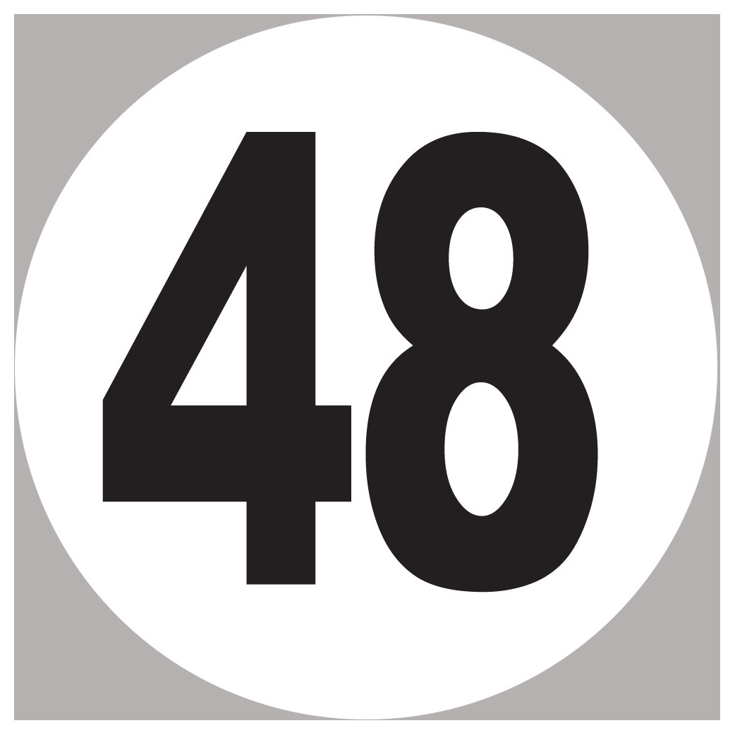 numéro 48 - 10x10cm - Sticker/autocollant