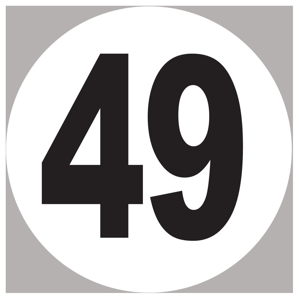 numéro 49 - 5x5cm - Sticker/autocollant