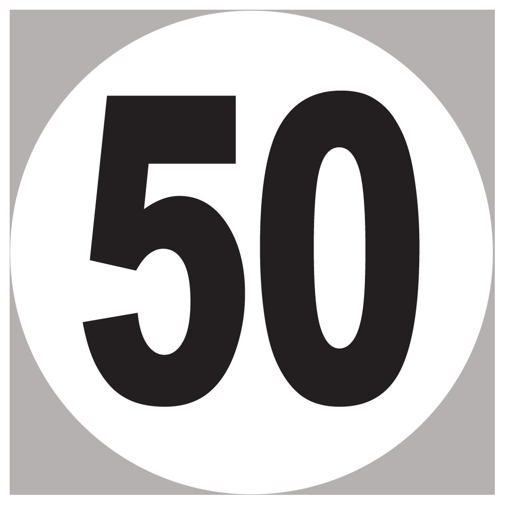 numéro 50 - 5x5cm - Sticker/autocollant