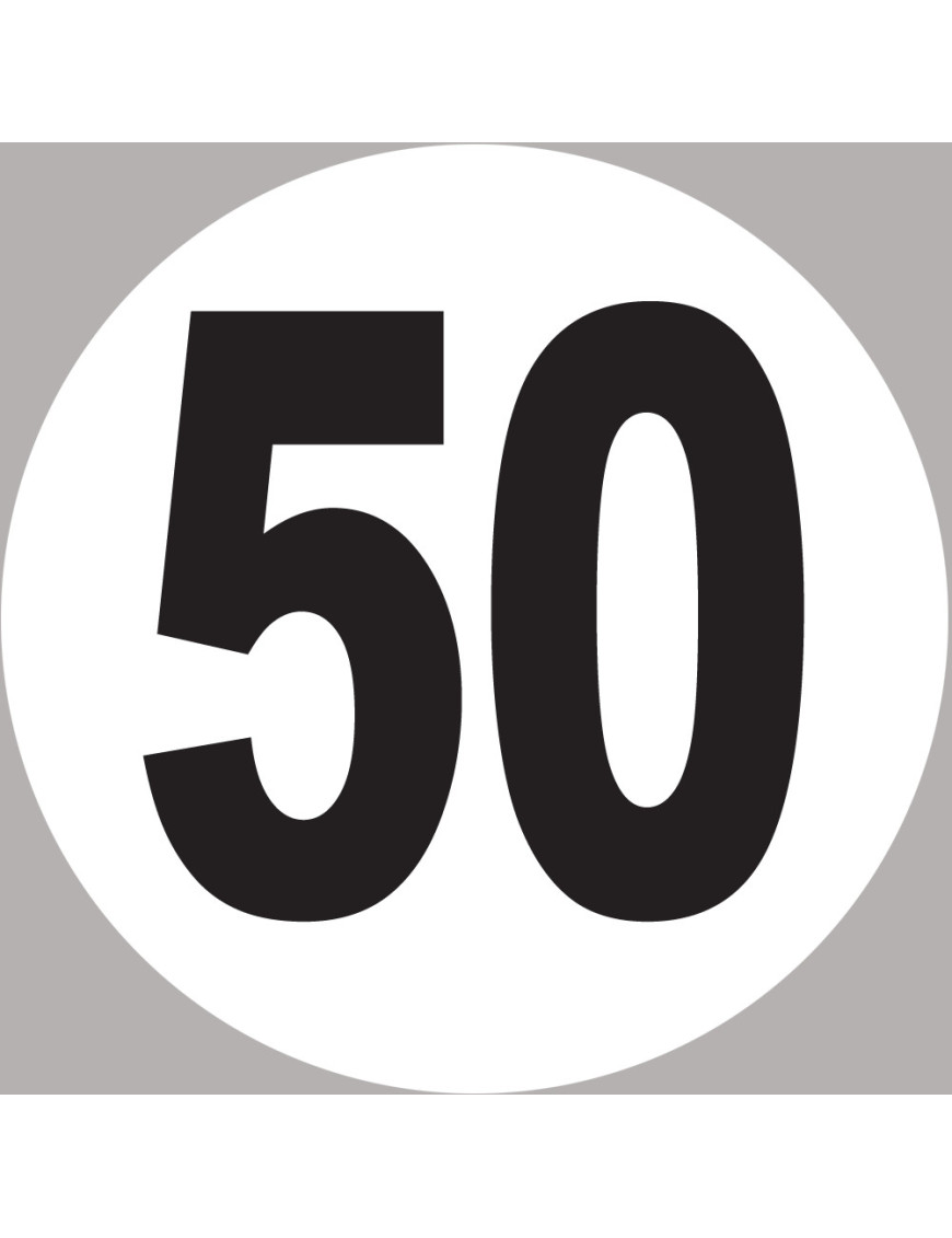 numéro 50 10x10cm Sticker/autocollant