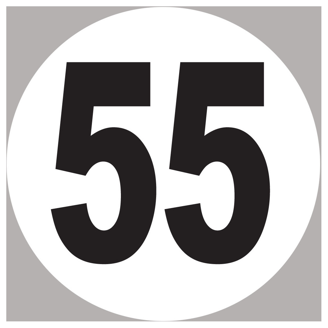 numéro 55 - 10x10cm - Sticker/autocollant