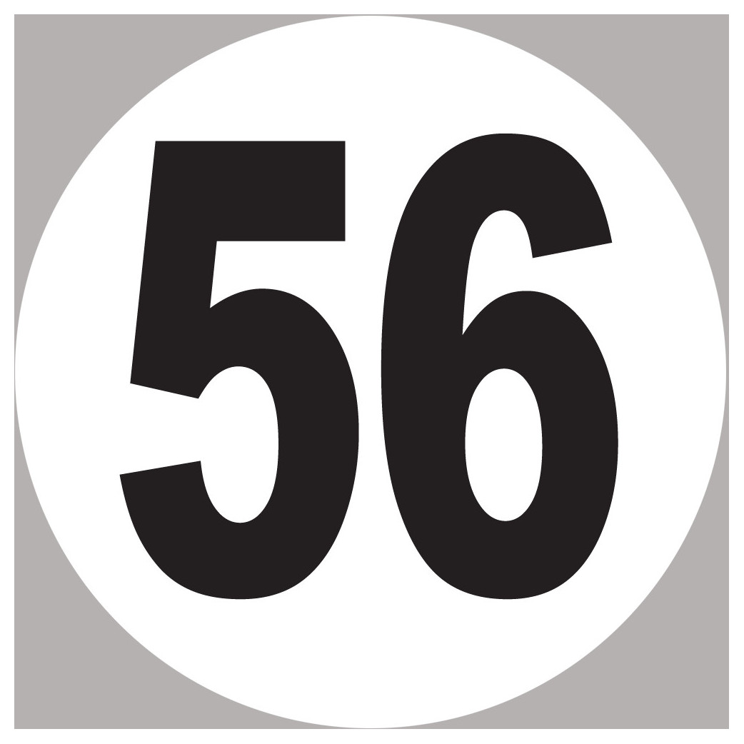 numéro 56 - 10x10cm - Sticker/autocollant