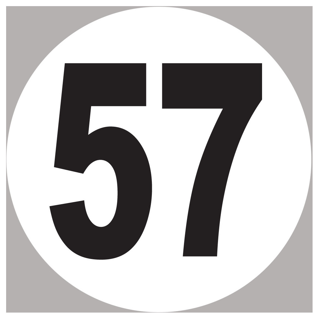 numéro 57 - 5x5cm - Sticker/autocollant