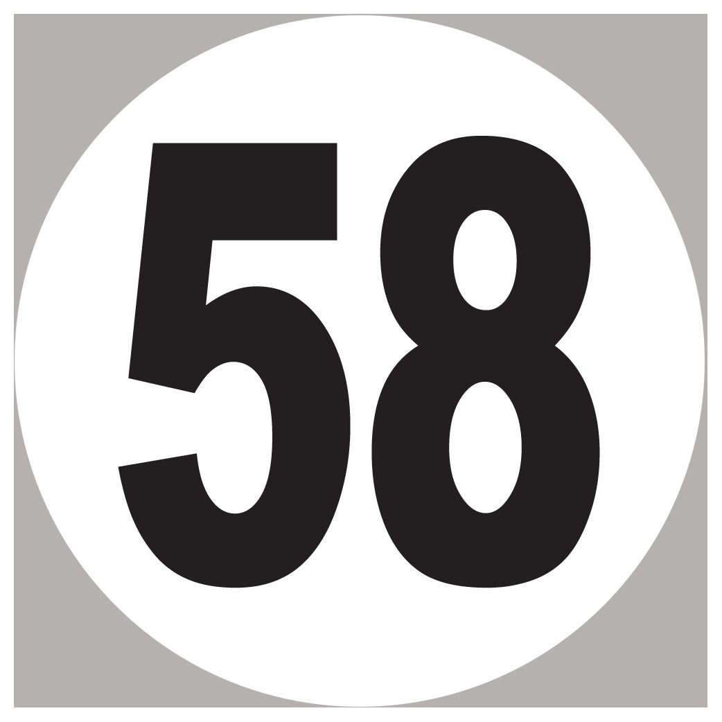 numéro 58 - 5x5cm - Sticker/autocollant