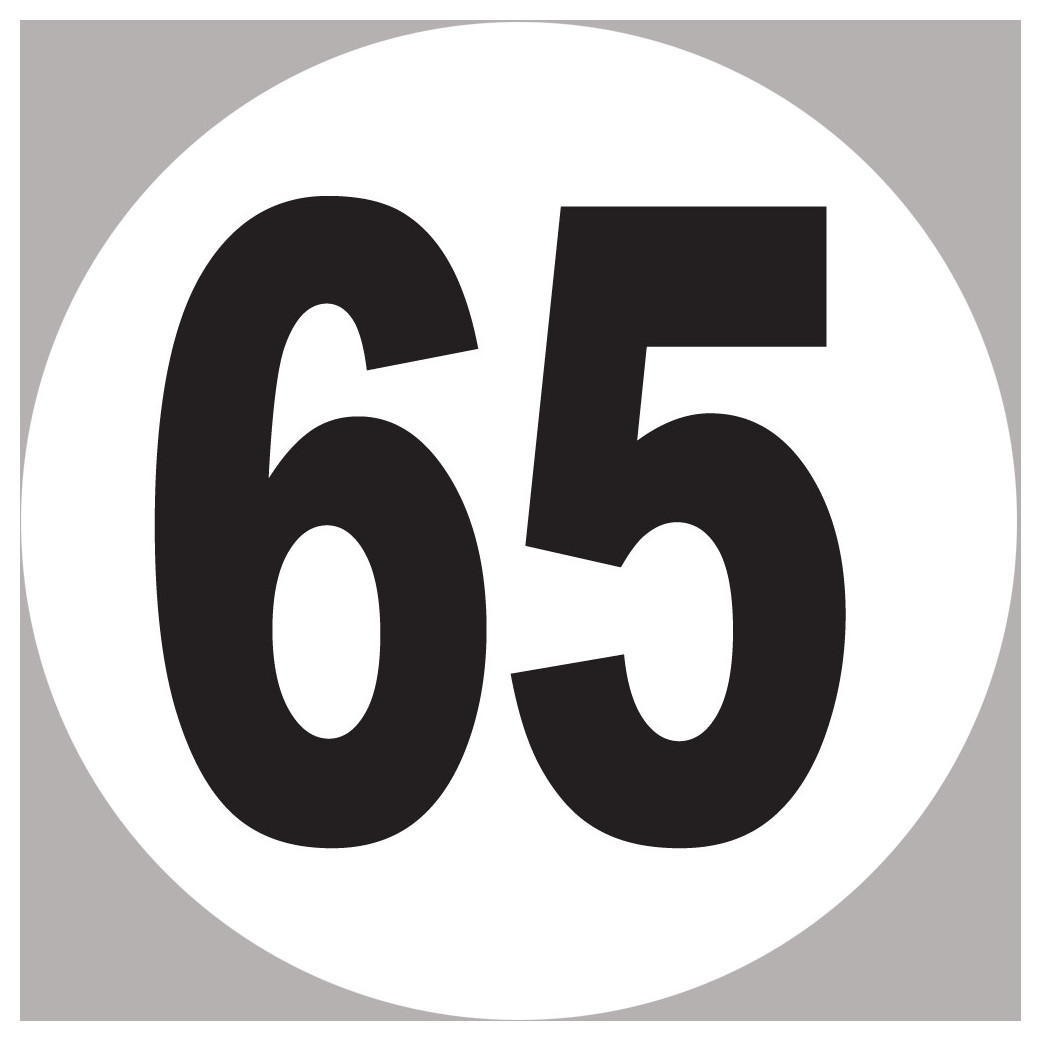 numéro 65 - 10x10cm - Sticker/autocollant