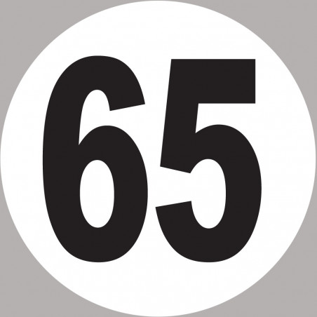 numéro 65 - 10x10cm - Sticker/autocollant numéro 65 - 10x10cm - Sticker/autocollant