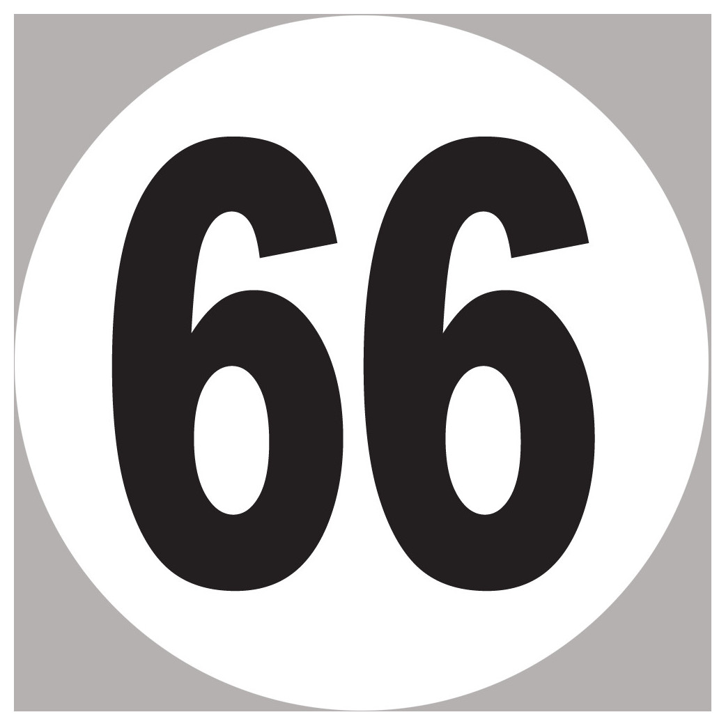 numéro 66 - 5x5cm - Sticker/autocollant