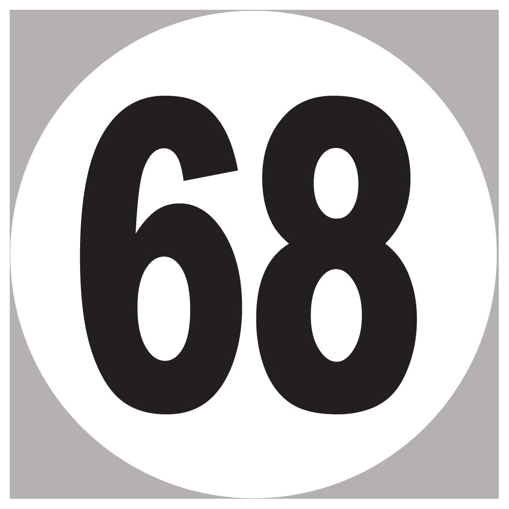 numéro 68 - 15x15cm - Sticker/autocollant