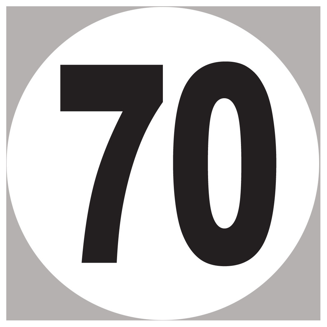 numéro 70 - 10x10cm - Sticker/autocollant