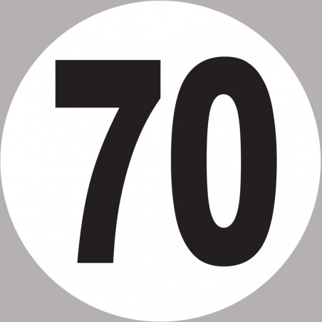 numéro 70 - 10x10cm - Sticker/autocollant numéro 70 - 10x10cm - Sticker/autocollant