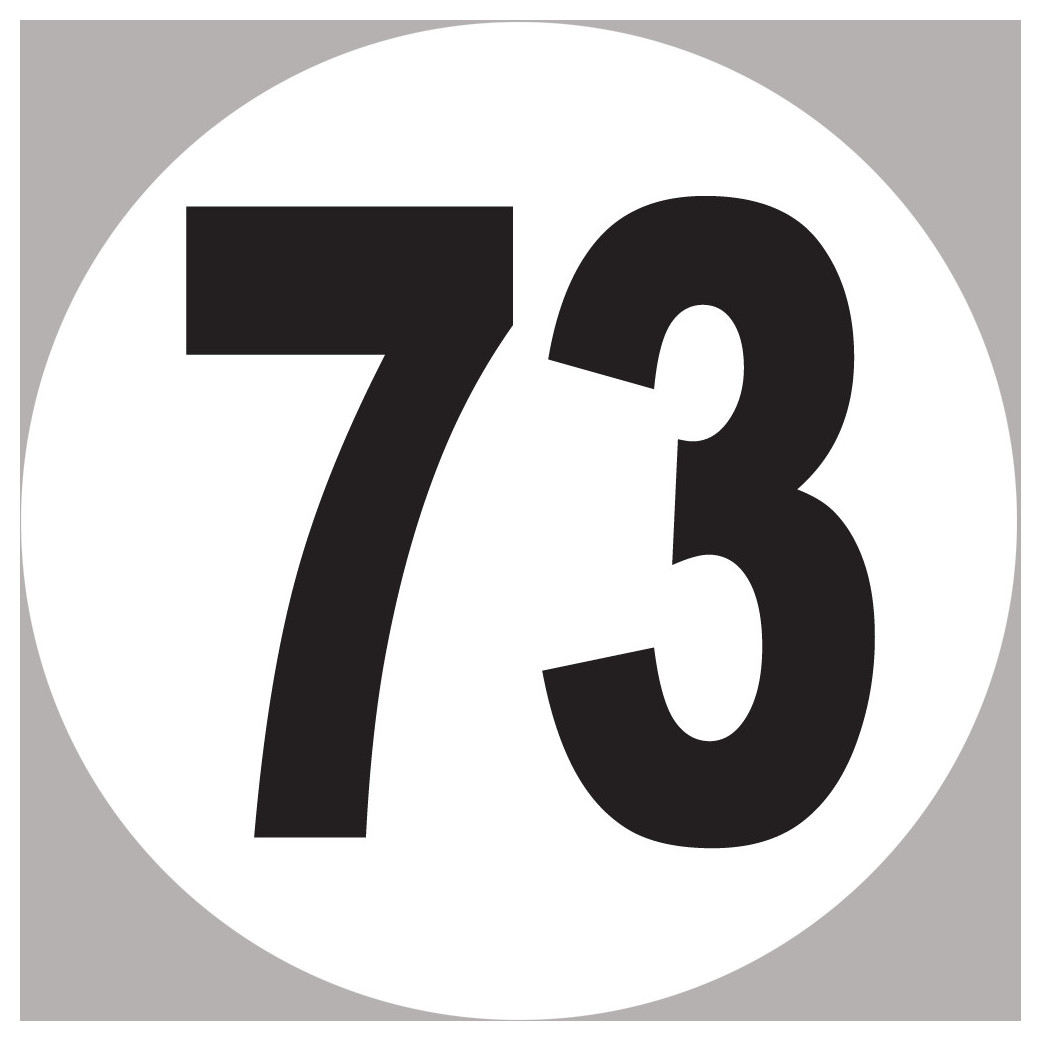 numéro 73 - 15x15cm - Sticker/autocollant