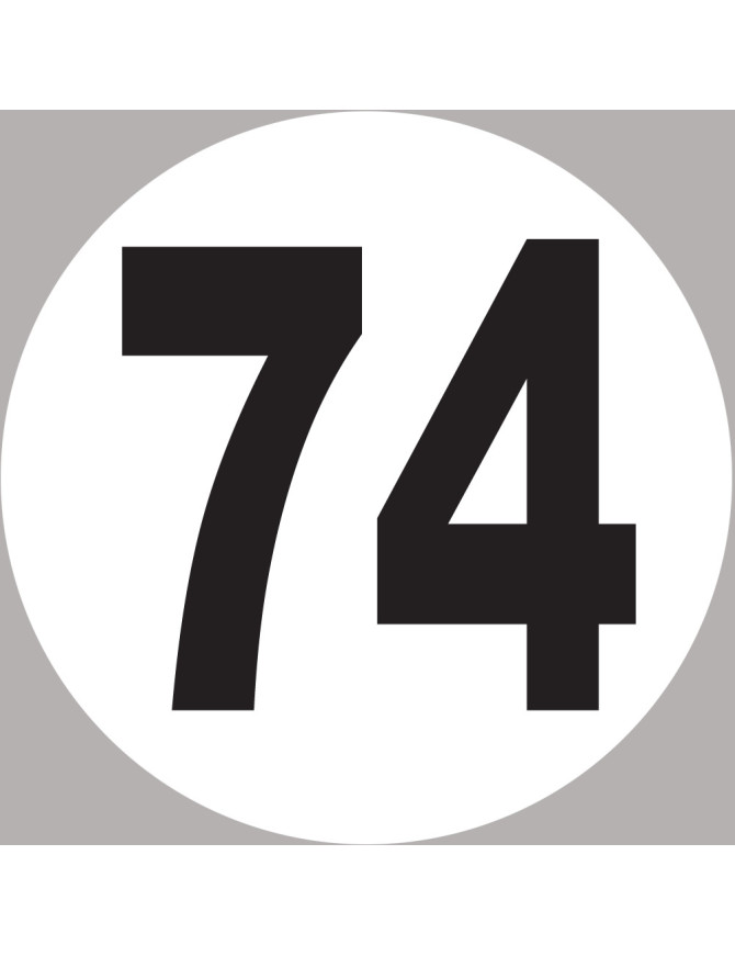 numéro 74 - 10x10cm - Sticker/autocollant