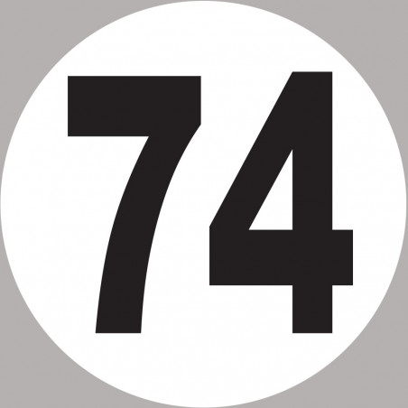 numéro 74 - 20x20cm - Sticker/autocollant numéro 74 - 20x20cm - Sticker/autocollant