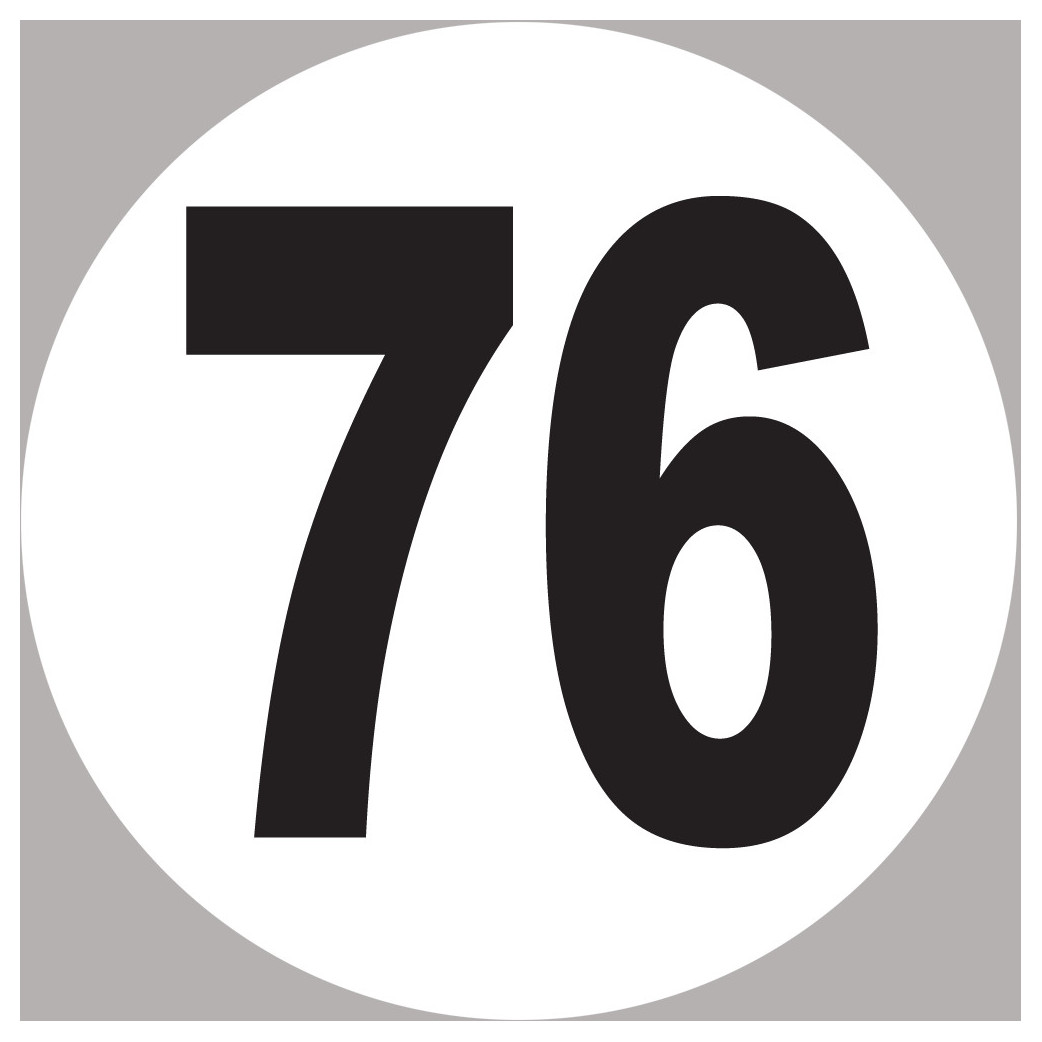 numéro 76 - 10x10cm - Sticker/autocollant
